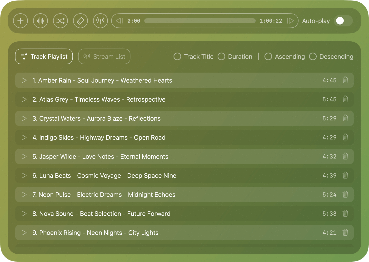 AudiBar audio player